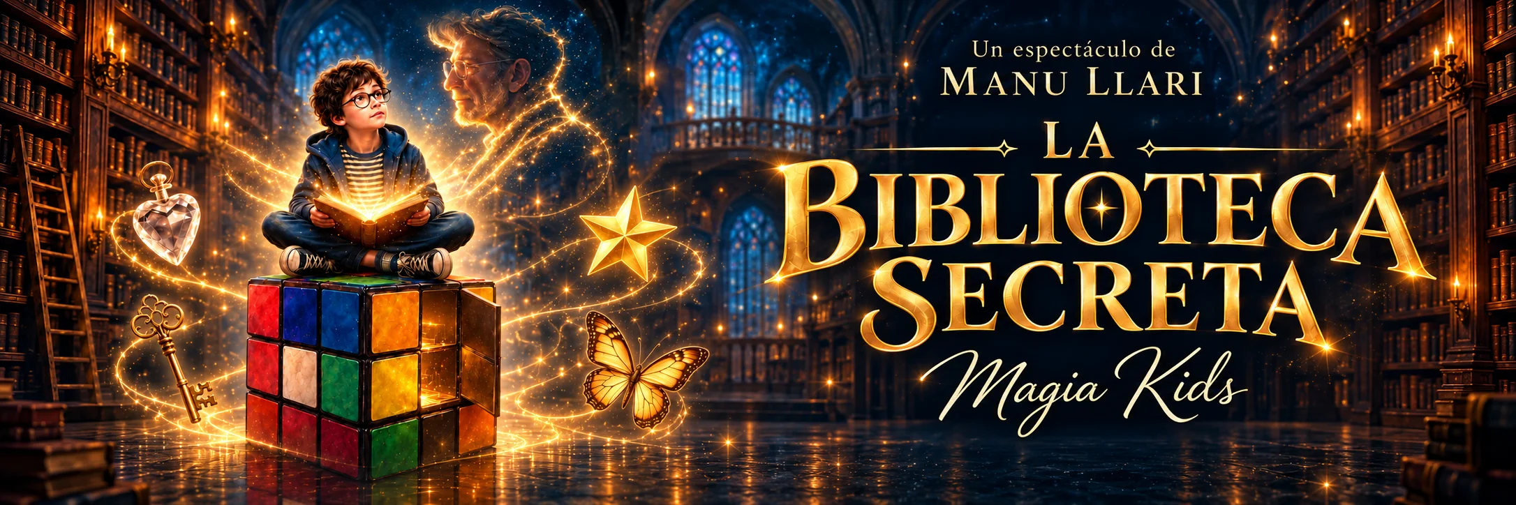 Cartel de Magia Kids: La biblioteca secreta